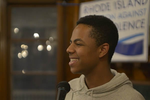 Classical Sophomore Xavier Copeland speaking at the RICAGV 5th Annual Fundraiser 2018