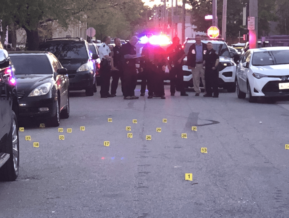 Dozens of Shell Casings at Scene o f Shooting on Carolina Ave in Providence May 13 2021