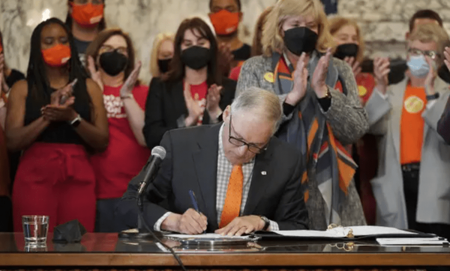 Gov Jay Inslee, WA, signed gun safety bills into law including magazines limited to ten rounds March 23 2022